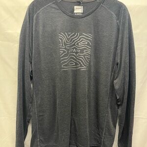 *NWT* Men’s prAna Mission Trails LS Tee - Size XL - Black Heather Topo